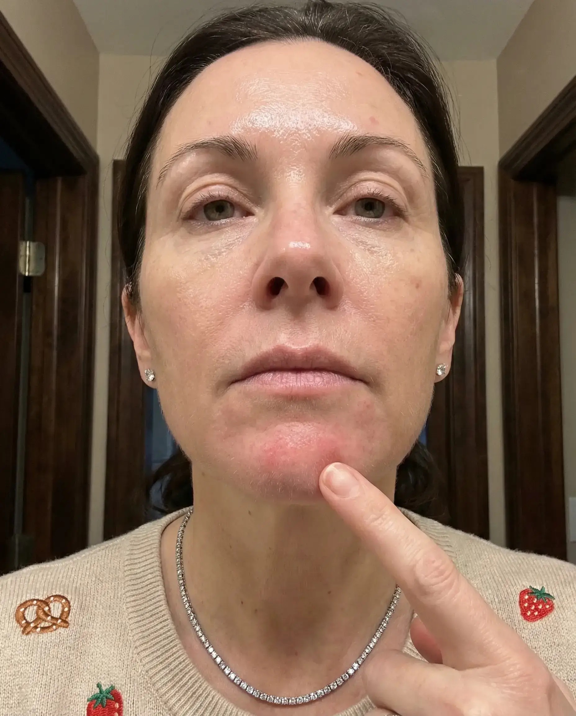 Woman experiencing emotional pain from facial hair